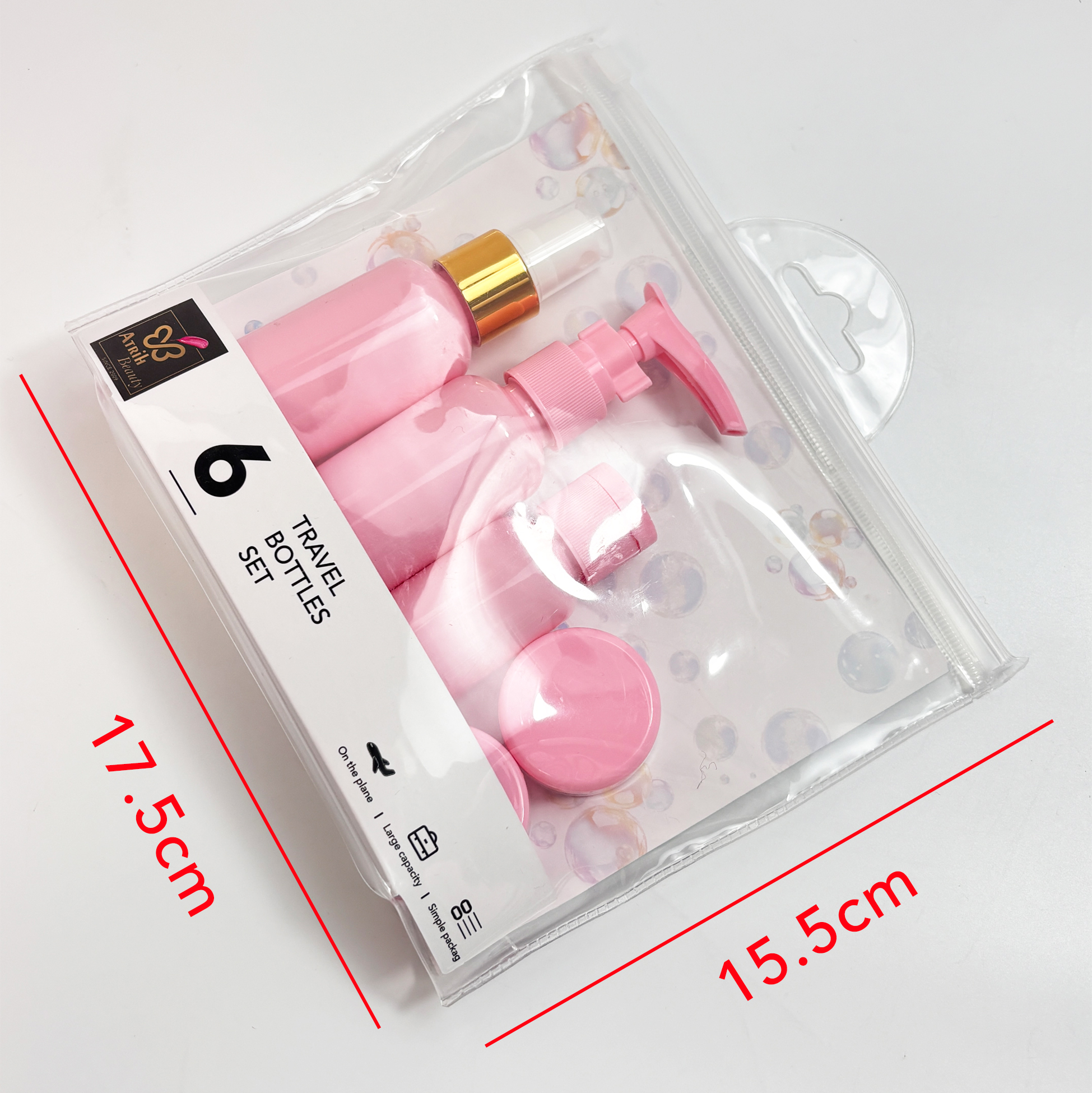 6 PCS Pink Travel Bottles Set