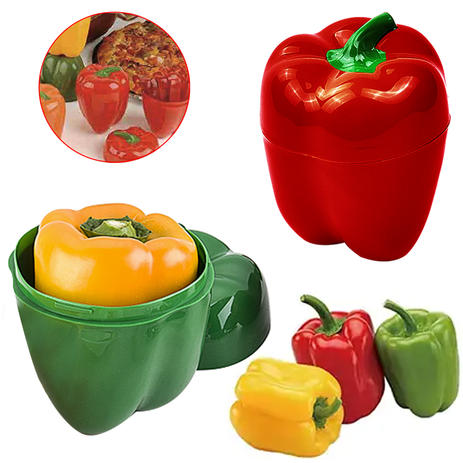 Vegetable Shaped Storage Container Green Pepper Keep Fresh