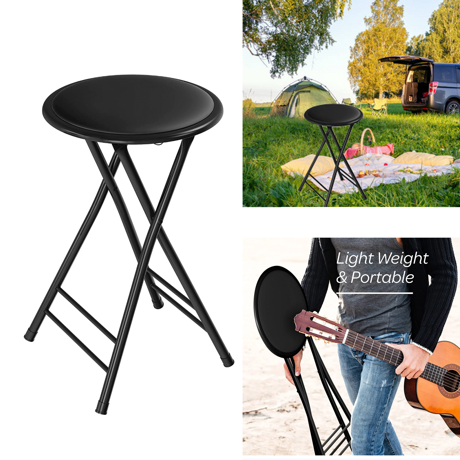 Folding Bar Stool Backless Folding Chair Suitable for Kitchen Entertainment Room Or Game Room