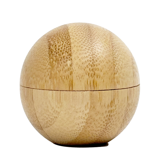 Spherical PP Cream Jar with Bamboo Shell