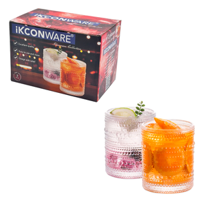 2-pcs 370ml Printed Glass Milk Tea, Coffee, And Juice Cup - Stylish Reusable Tumbler for Hot & Cold Beverages