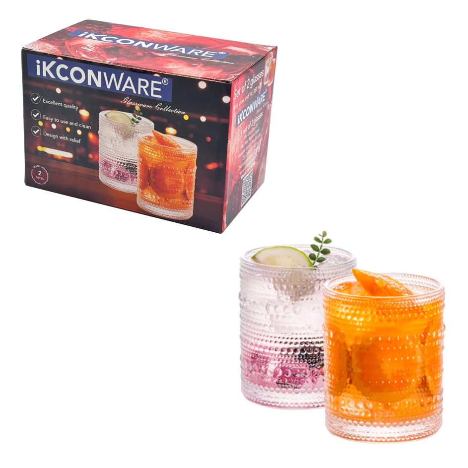 2-pcs 370ml Drinking Glass Set
