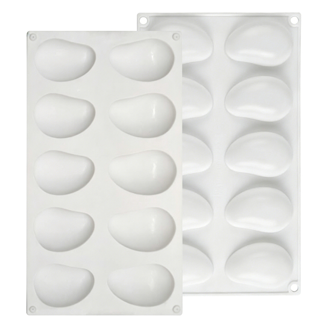 10 Cavity Mango Shaped Silicone Mold, Food Grade Nonstick Baking Tray