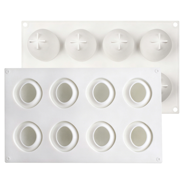 8 Cavity 3D Strawberry Silicone Mold, Food Grade Nonstick Baking Tray