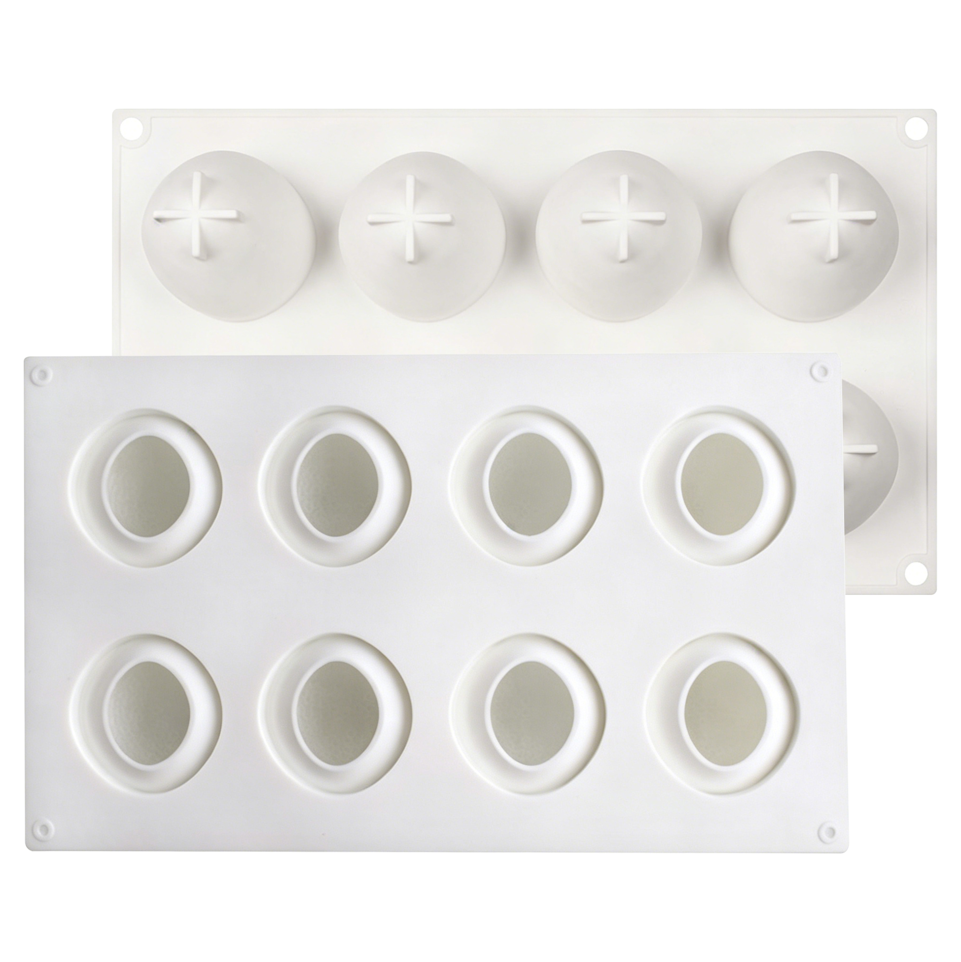 8 Cavity 3D Strawberry Silicone Mold, Food Grade Nonstick Baking Tray