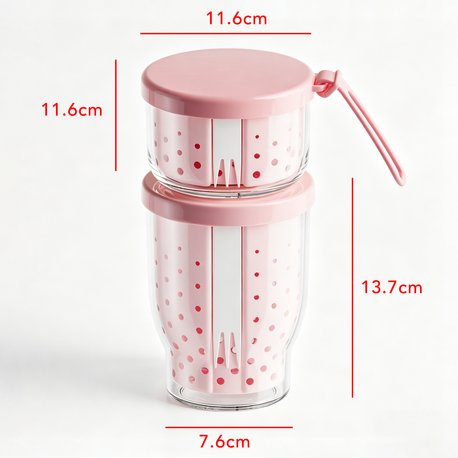 Set of 2 Salad & Fruit Containers with Colander & Fork, Leak-Proof BPA-Free Lunch Boxes