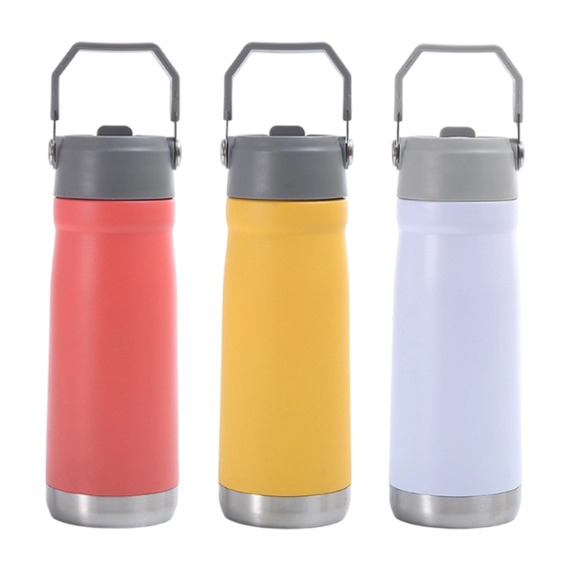680ML Stainless Steel Vacuum Insulated Water Bottle with Handle & Straw Lid