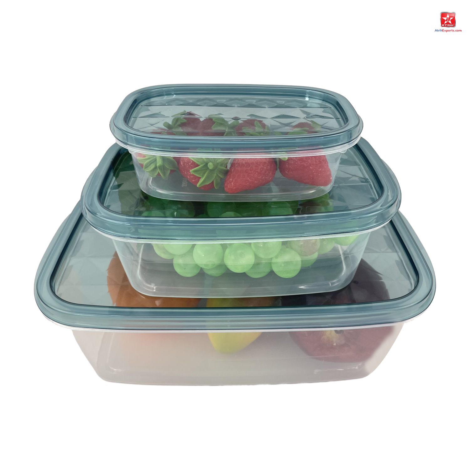 3pcs Food Storage Container Set Plastic Food Jars Cereal Container Crisper Food Container 
