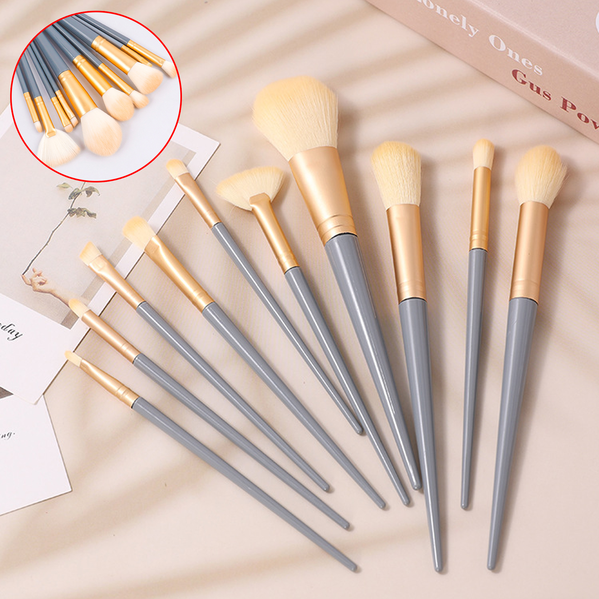 10 Piece Makeup Brush Set for Face And Eyes