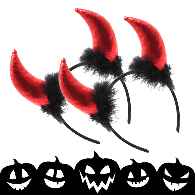 Devil Horns Headband with Furry Base