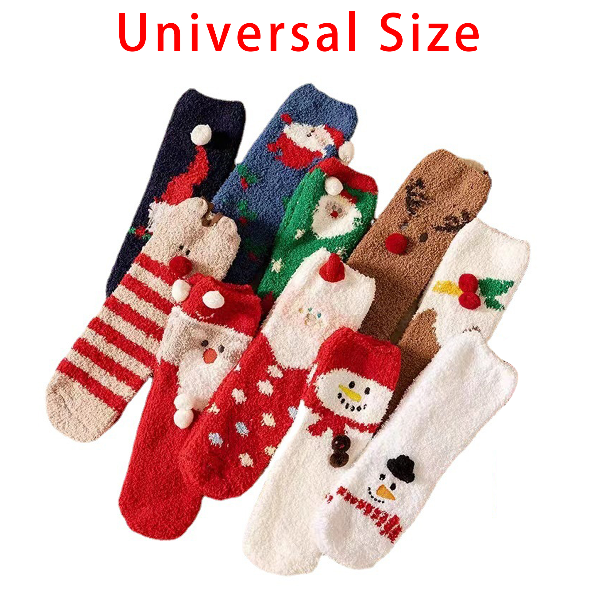 Christmas Themed Fuzzy Socks