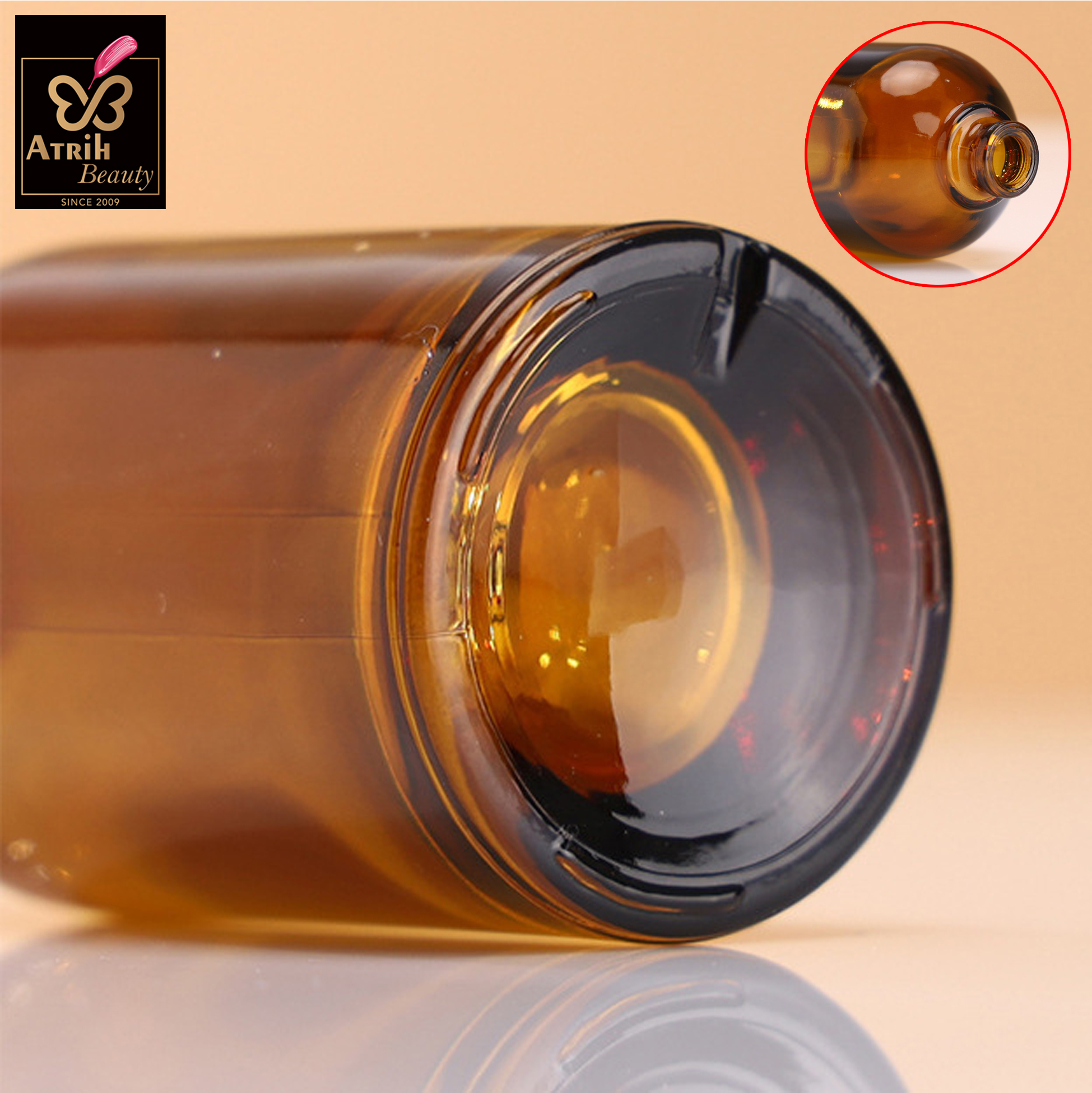 50ml Amber Glass Perfume Bottle with Black Cap