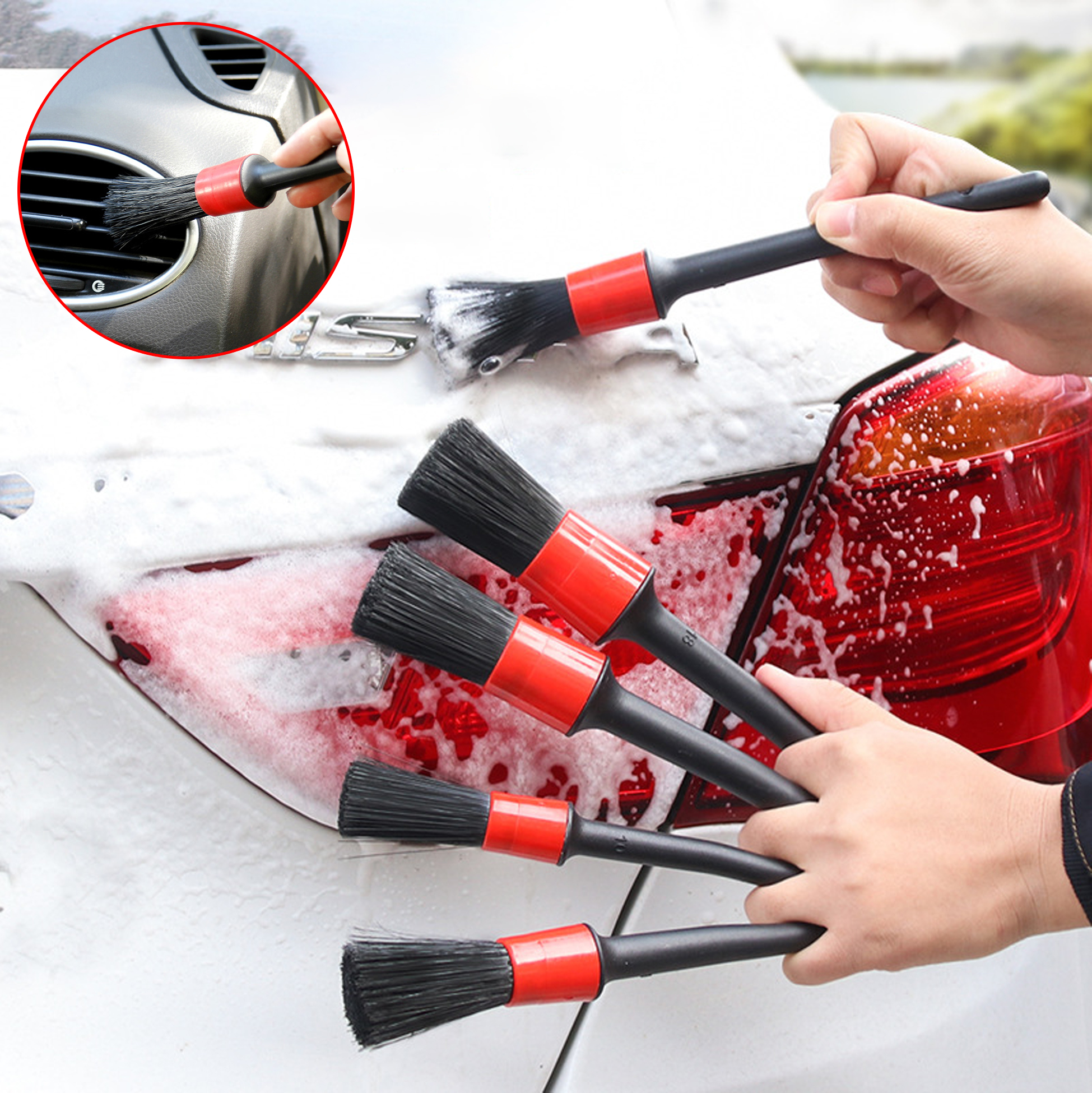5 Piece Car Detailing Brush Set