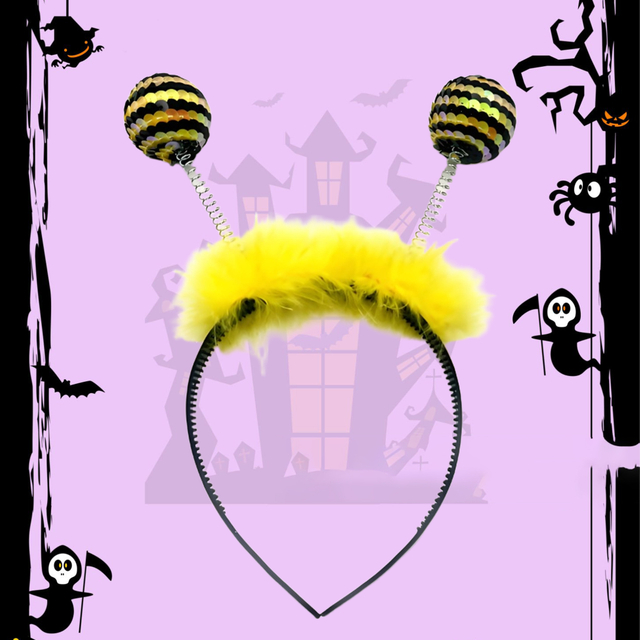 Bee - inspired Headband with Sequined Balls