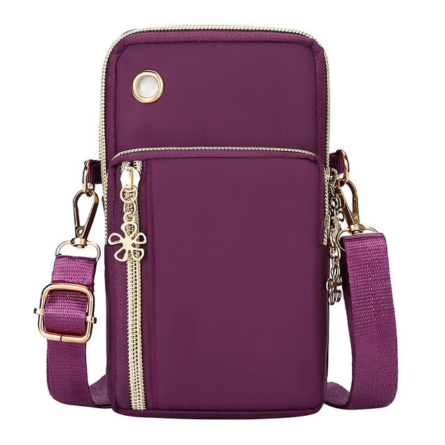 Purple Crossbody Phone Bag with Adjustable Strap