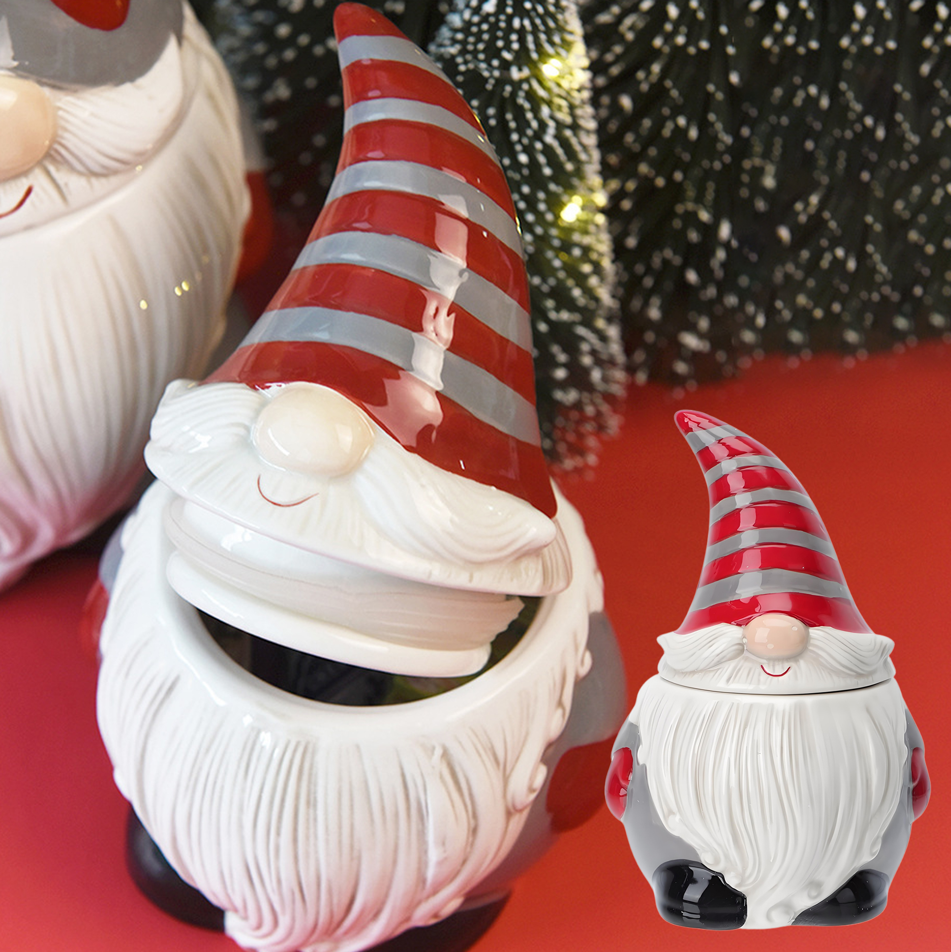 Christmas Themed Gnome Shaped Ceramic Kitchen Storage 