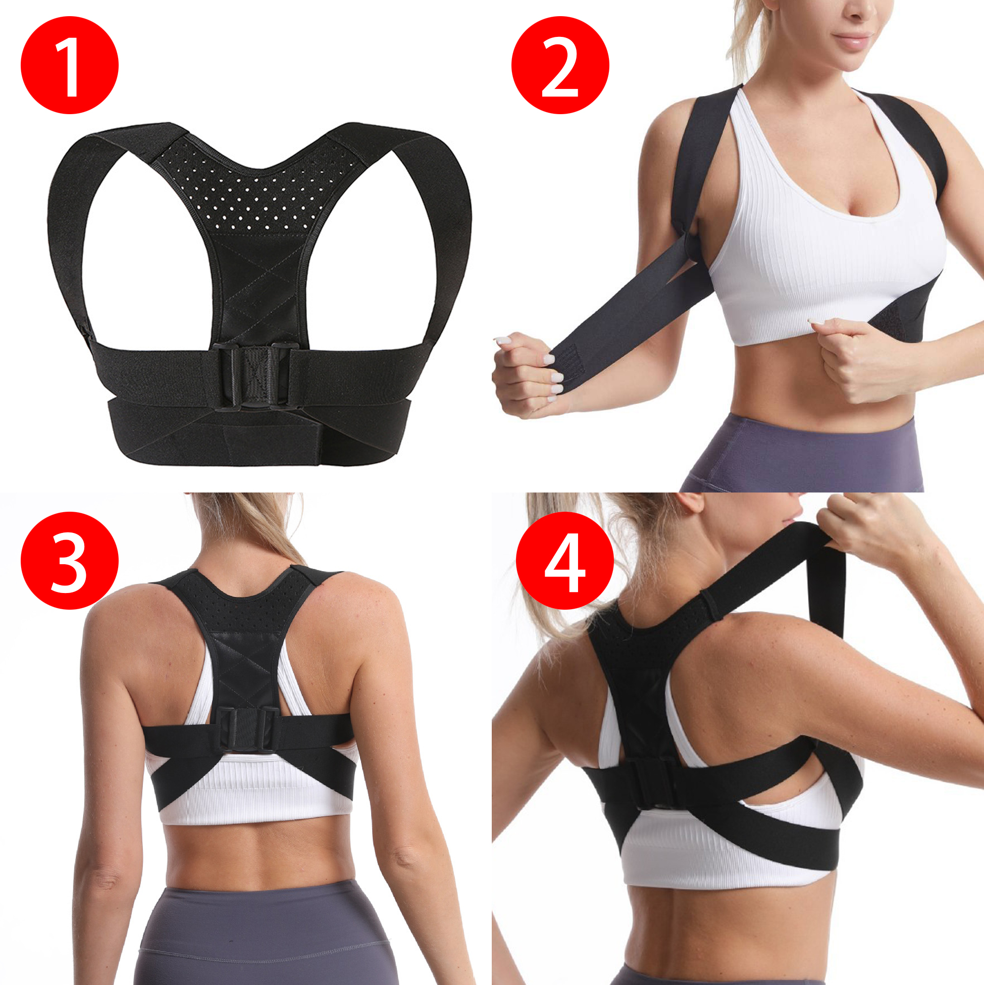 Athletic Inspired Black Posture Corrector 