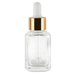 Clear Glass Dropper Bottle with Gold 