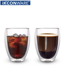 Double Walled Insulated Clear Glass Tumbler