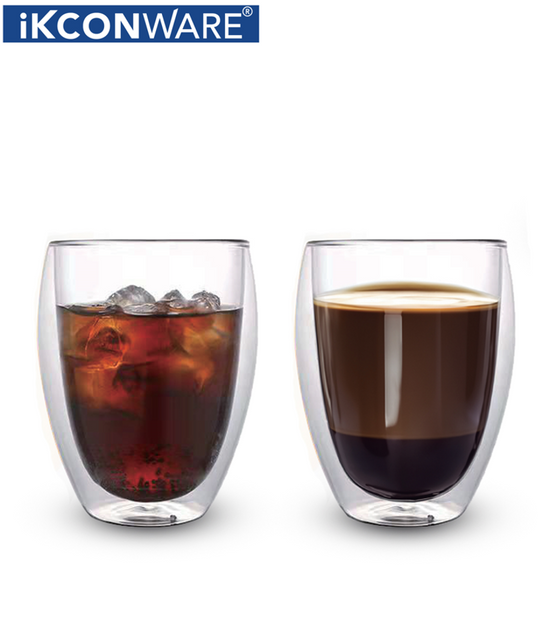 Double Walled Insulated Clear Glass Tumbler