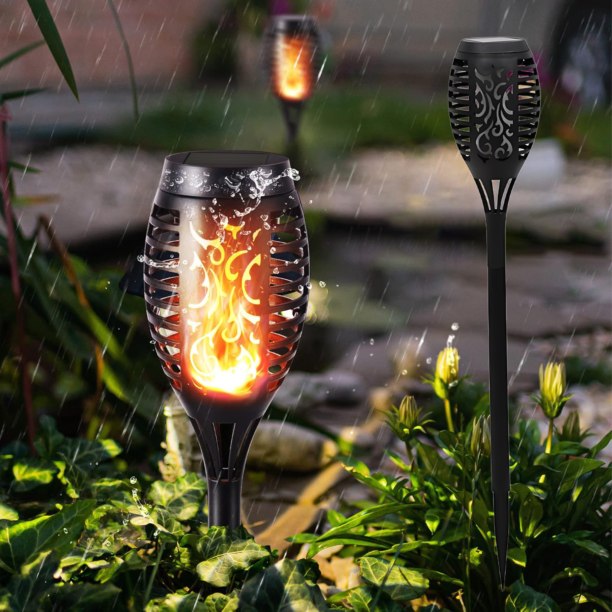Solar Flickering Flame Torch Lights