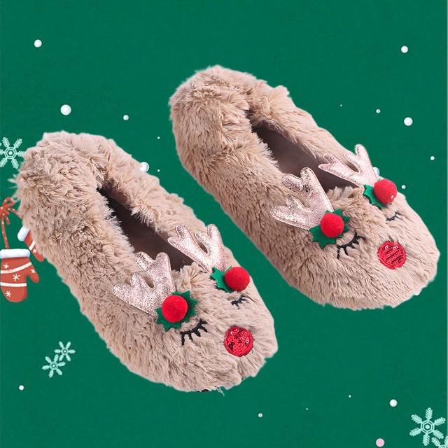 Christmas Reindeer Slippers