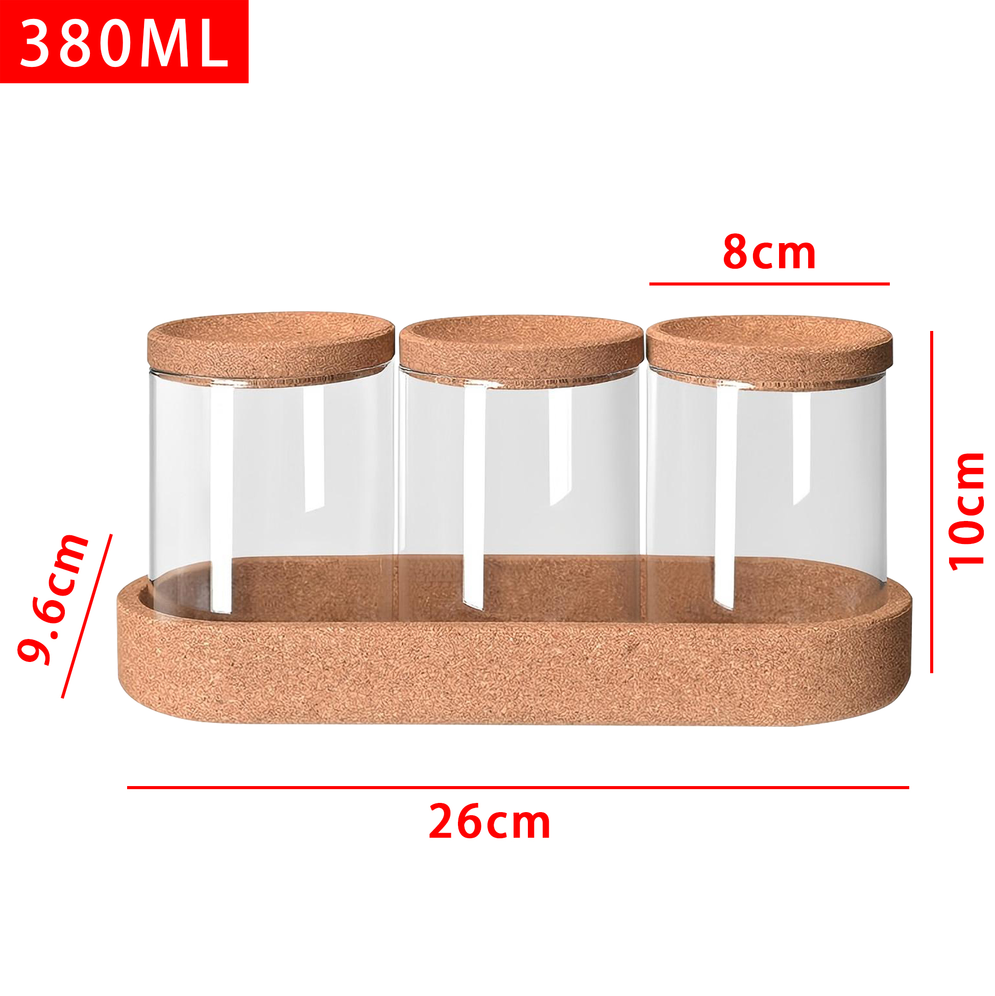 Glass Qtip Holder Vanity Storage Canister Set with Cork Lids