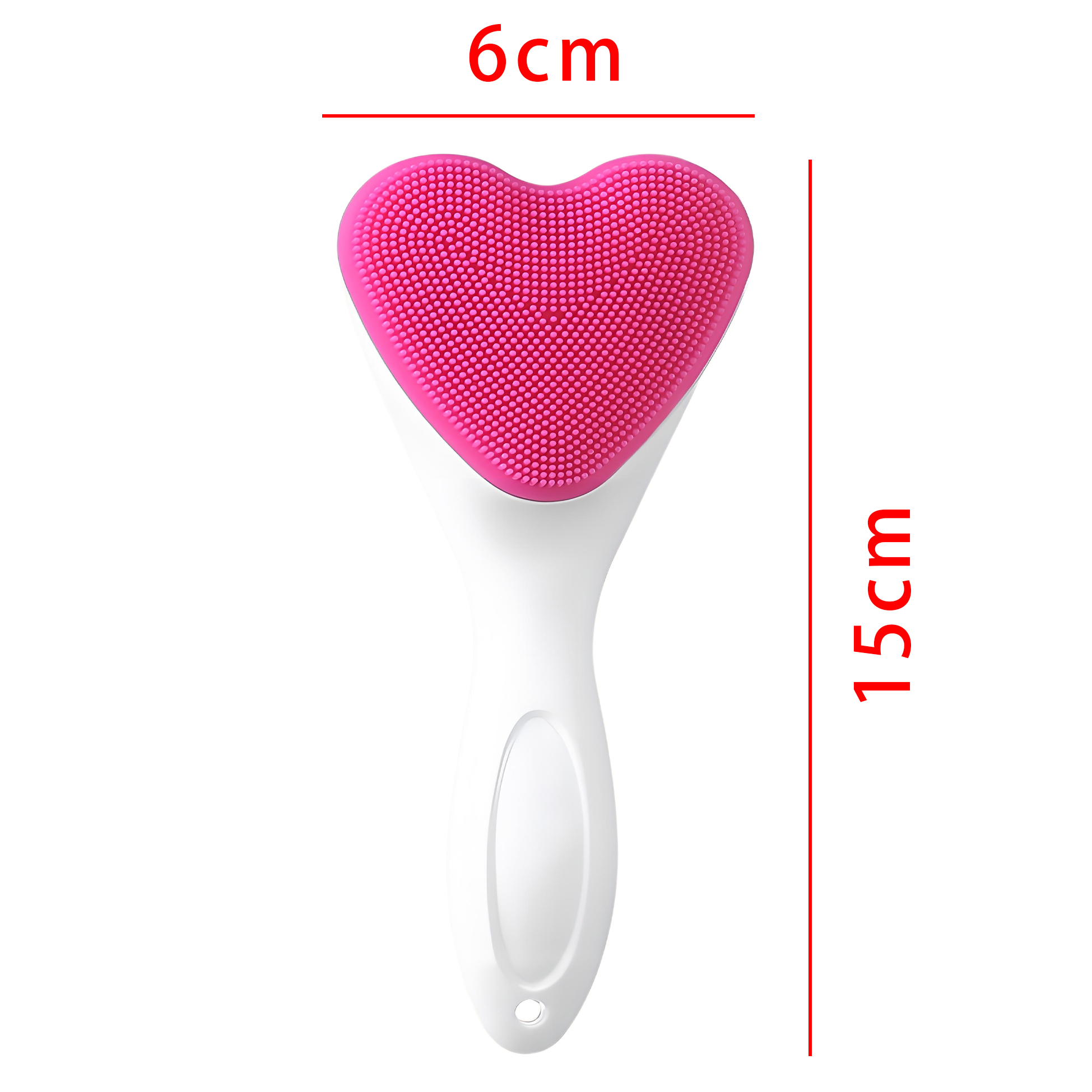 Heart Shaped Silicone Facial Cleansing Brush with Handle