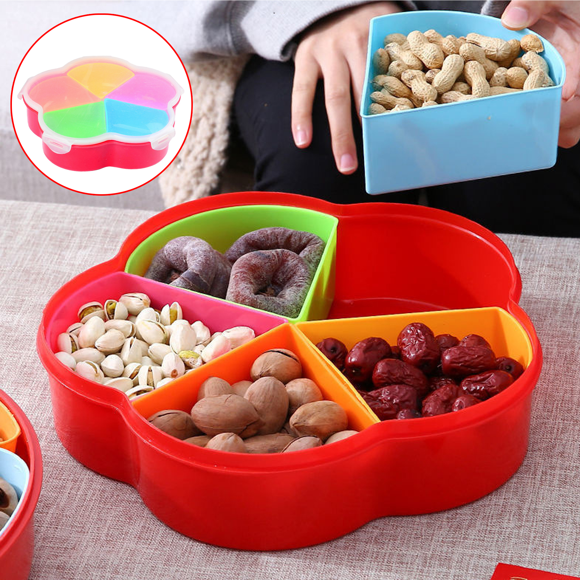 Petal - shaped Divided Treat Holder