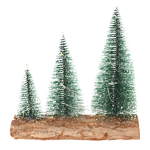 Set of Mini Artificial Snow Flocked Christmas Trees