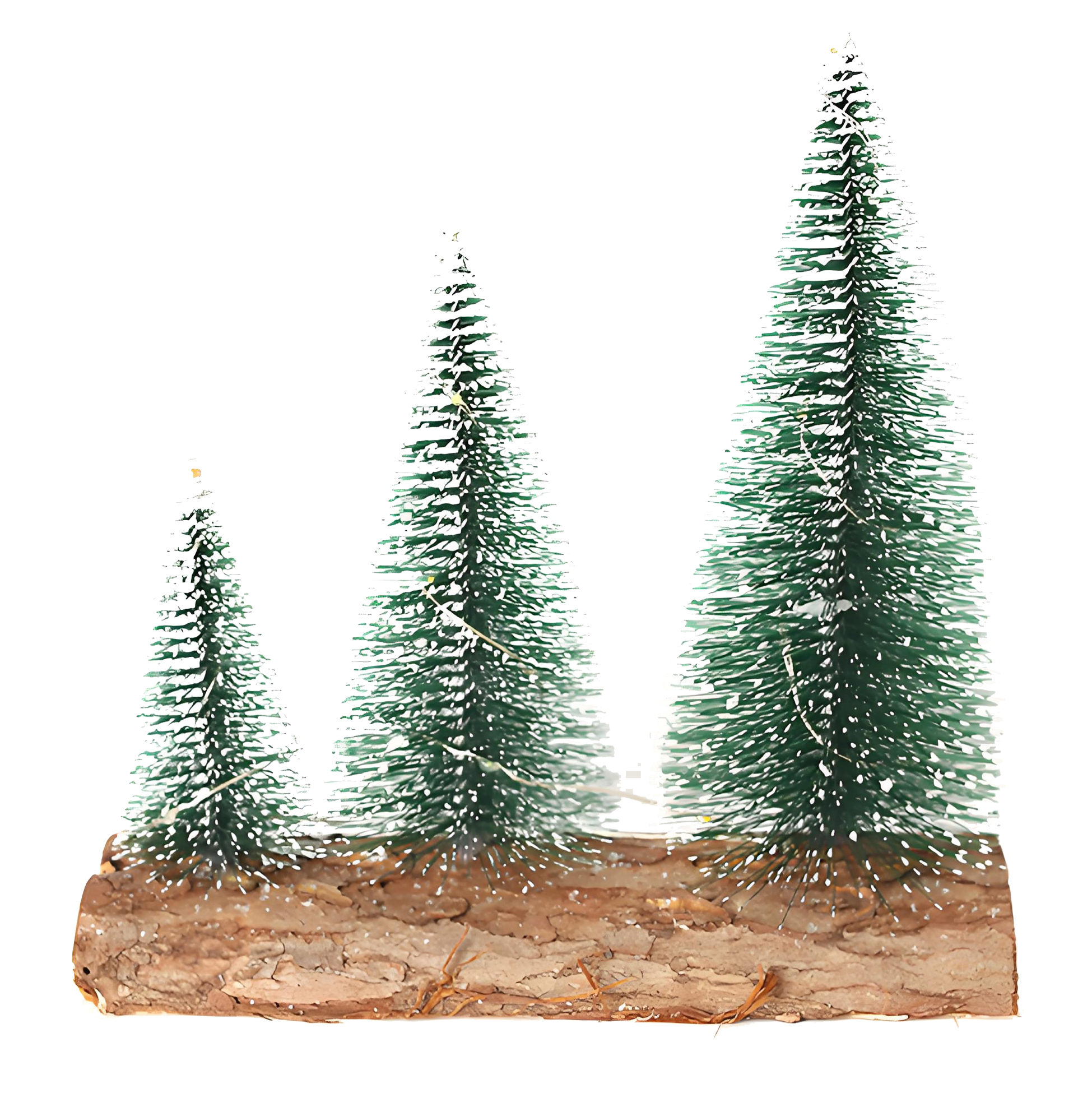 Set of Mini Artificial Snow Flocked Christmas Trees