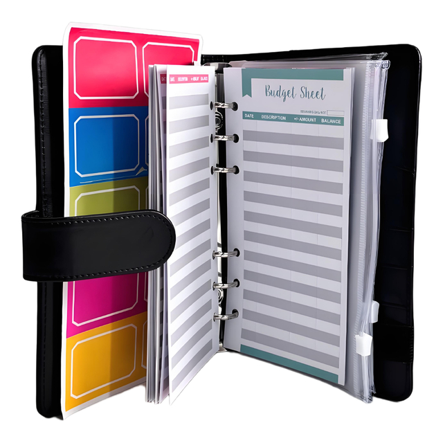 Leather Bound Budget Binder Notebook Set