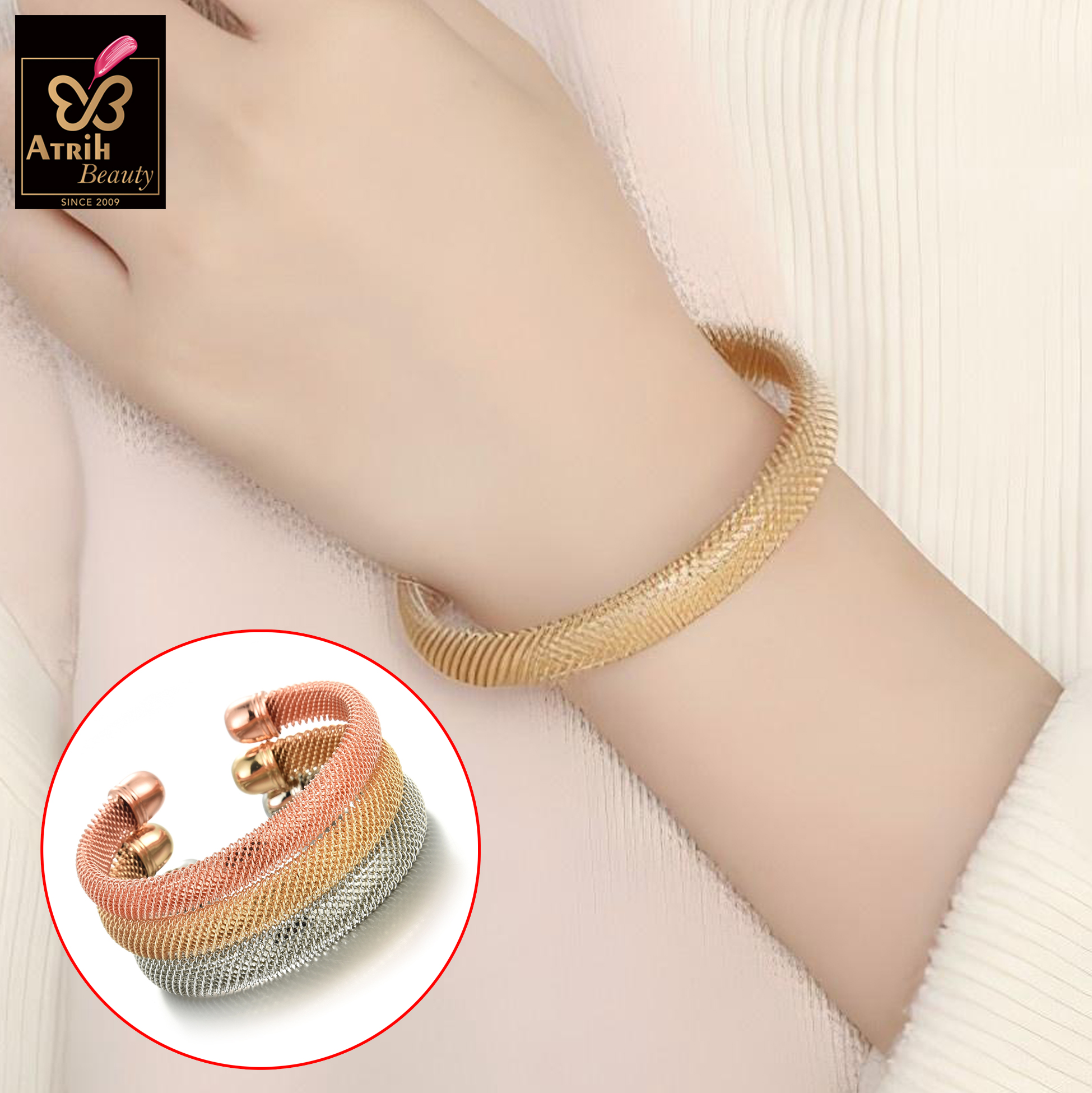 Mesh Cuff Bracelet Set 