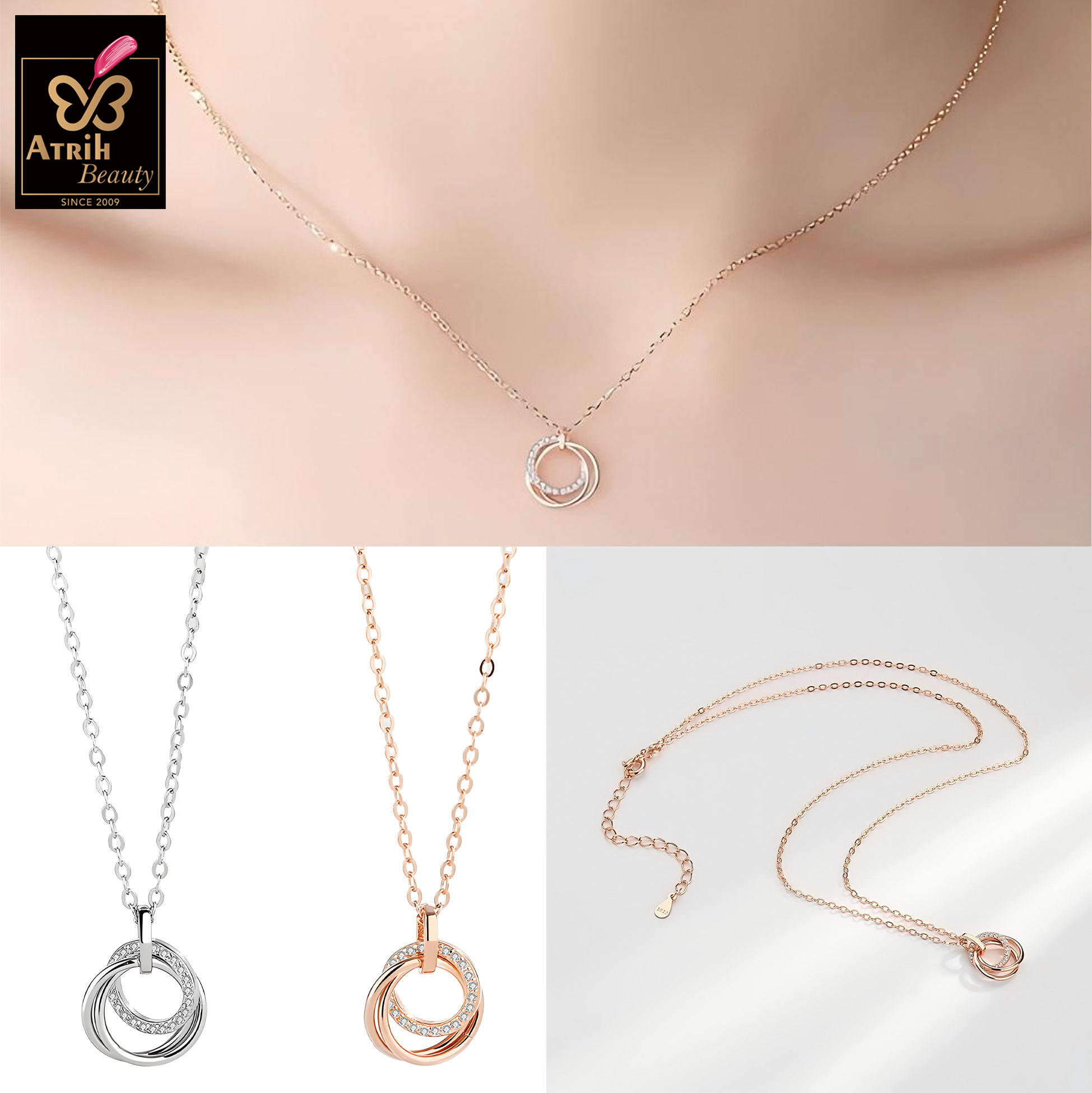 Interlocking Rings Pendant Necklace