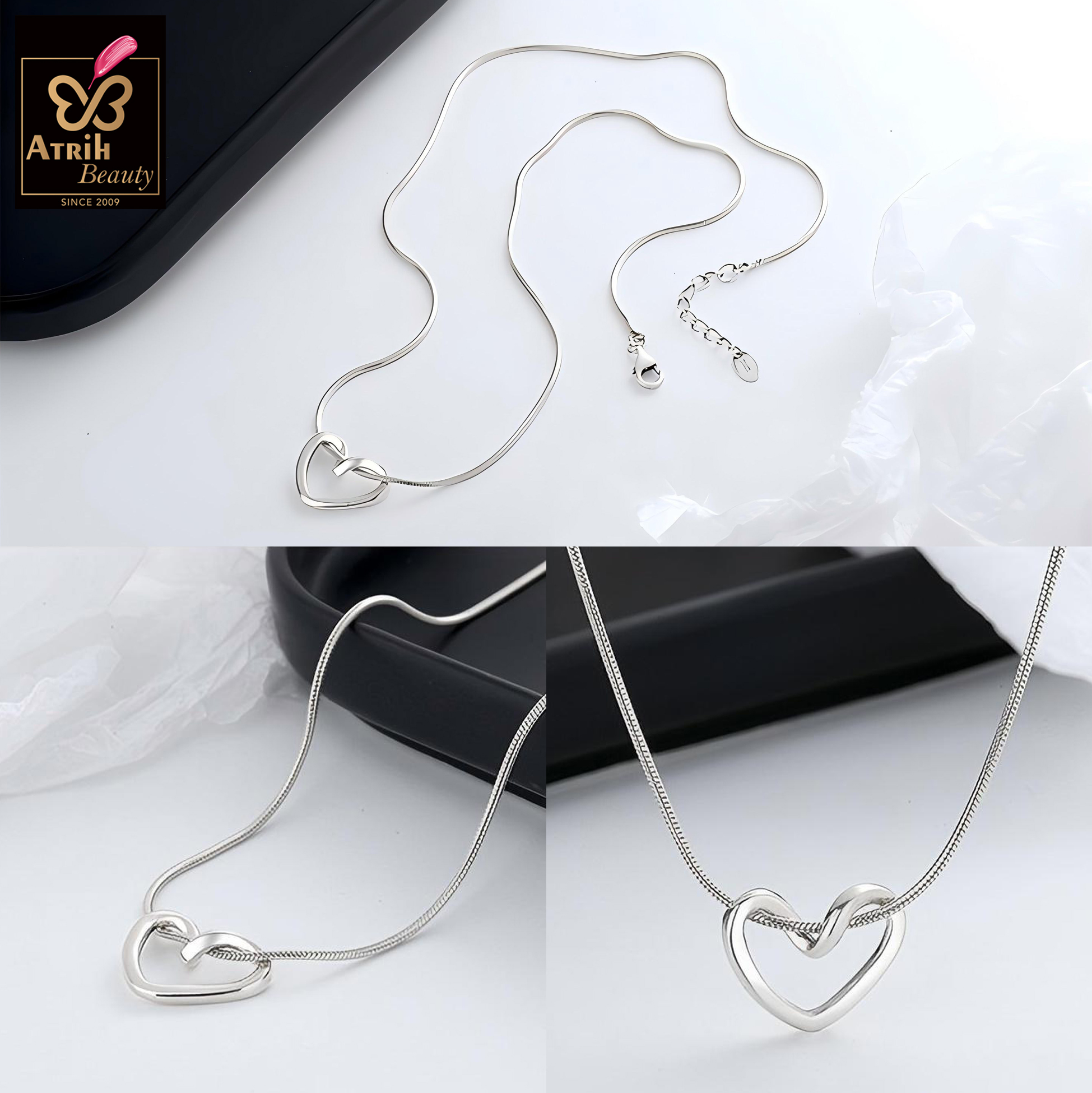 Sterling Silver Heart Shaped Pendant Necklace