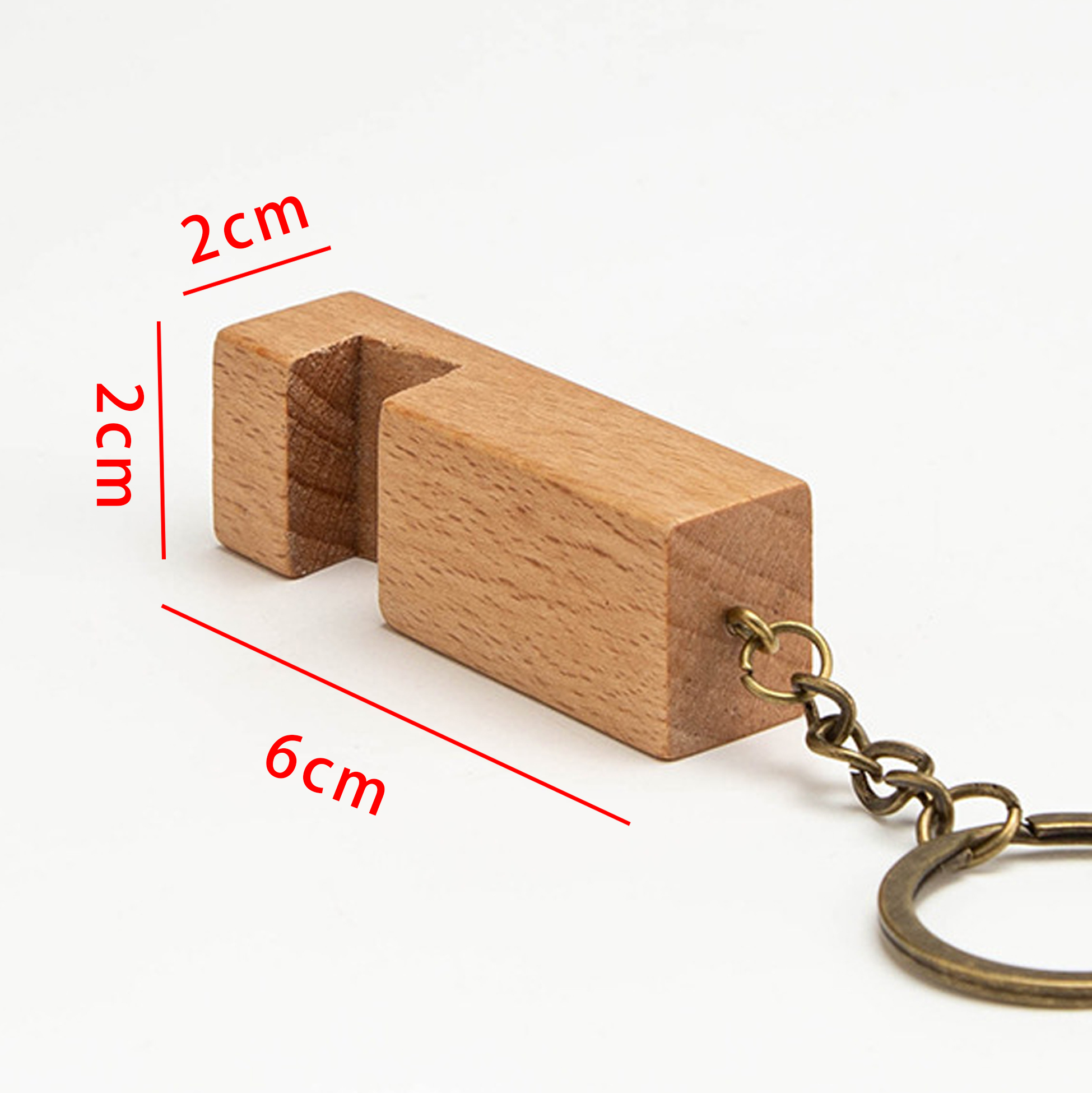Wooden Multi - function Keychain Phone Stand