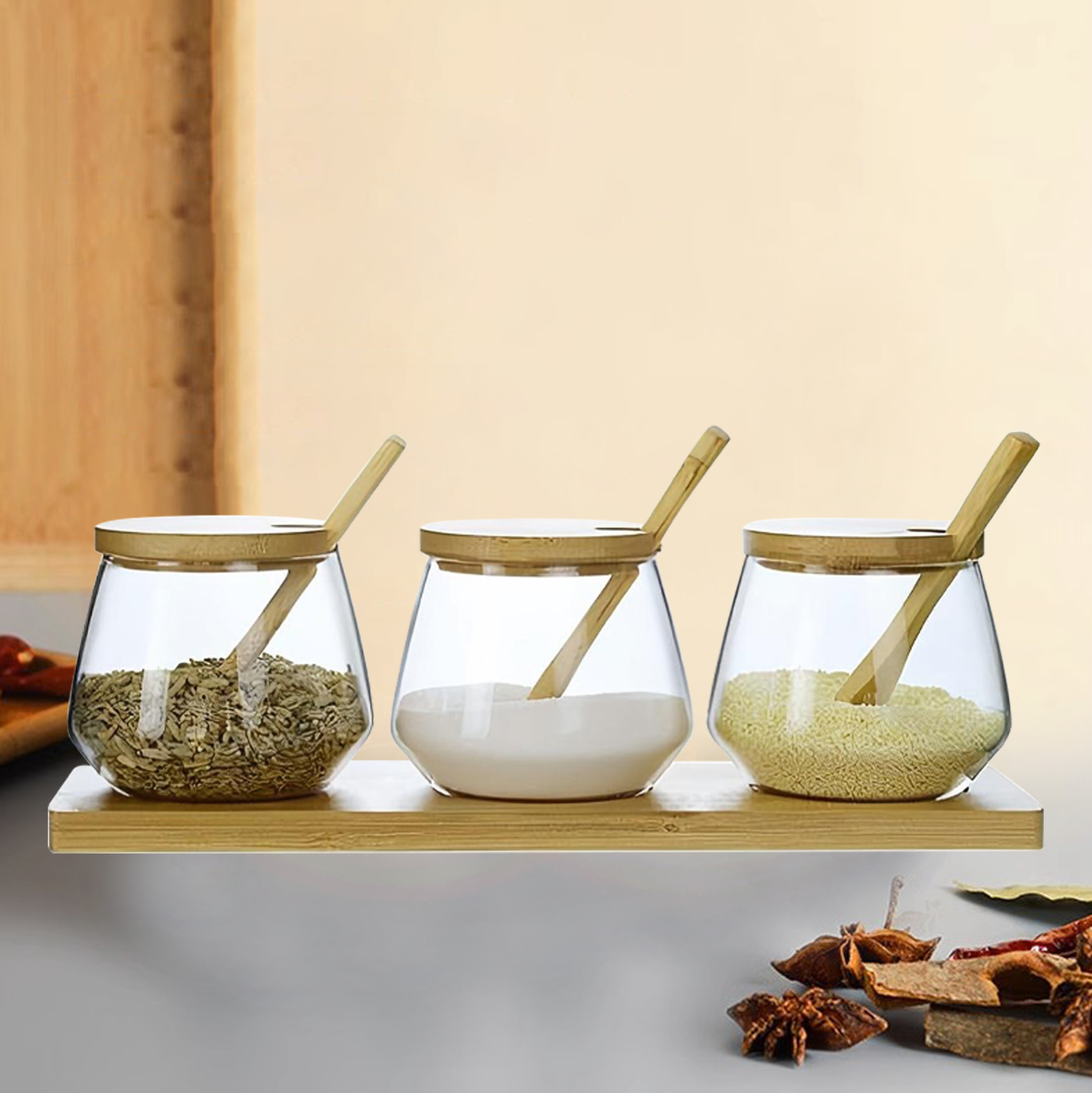 Kitchen 3-Piece Seasoning Containers
