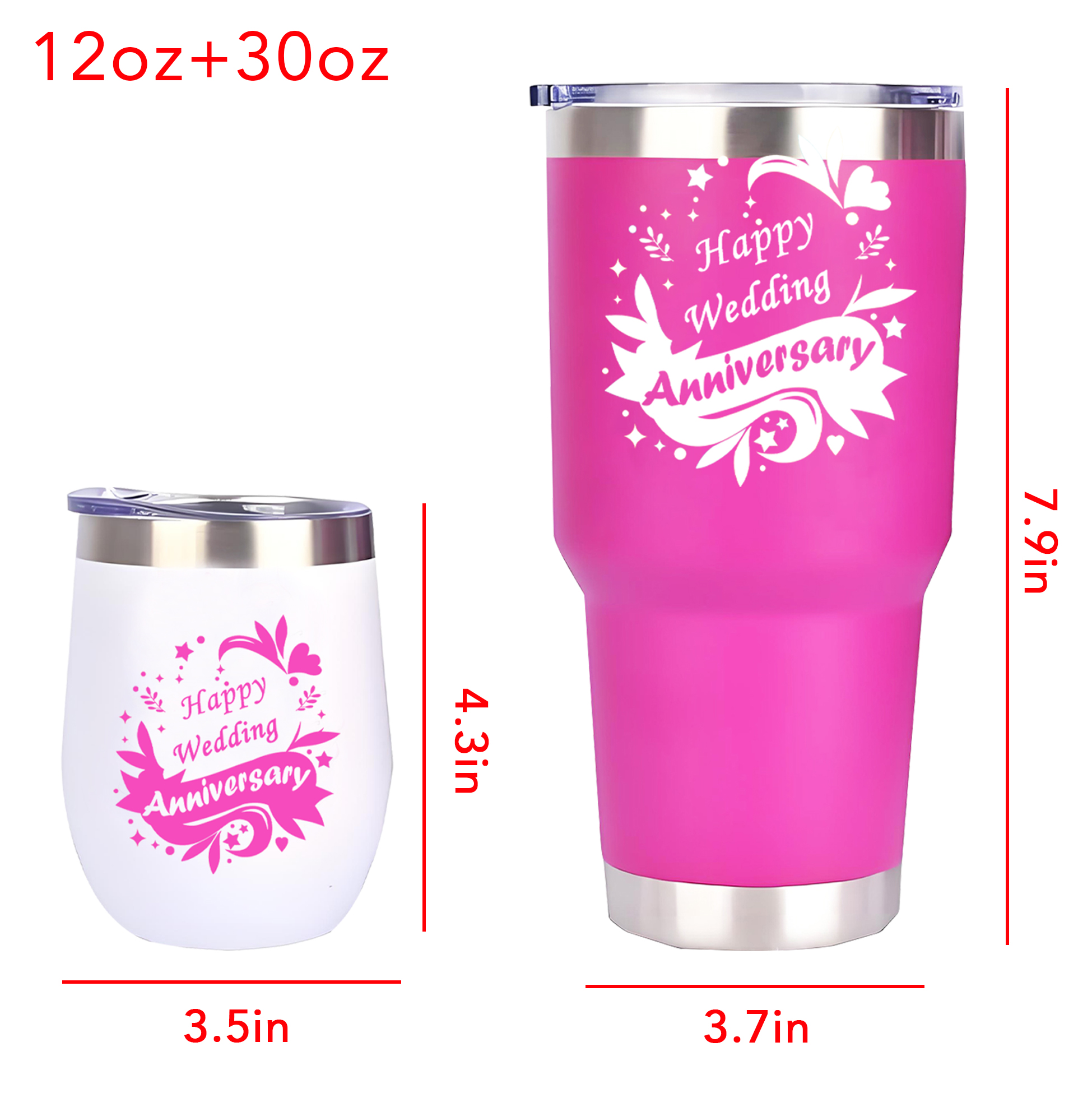 Pink Themed Stainless Steel Drinkware Set