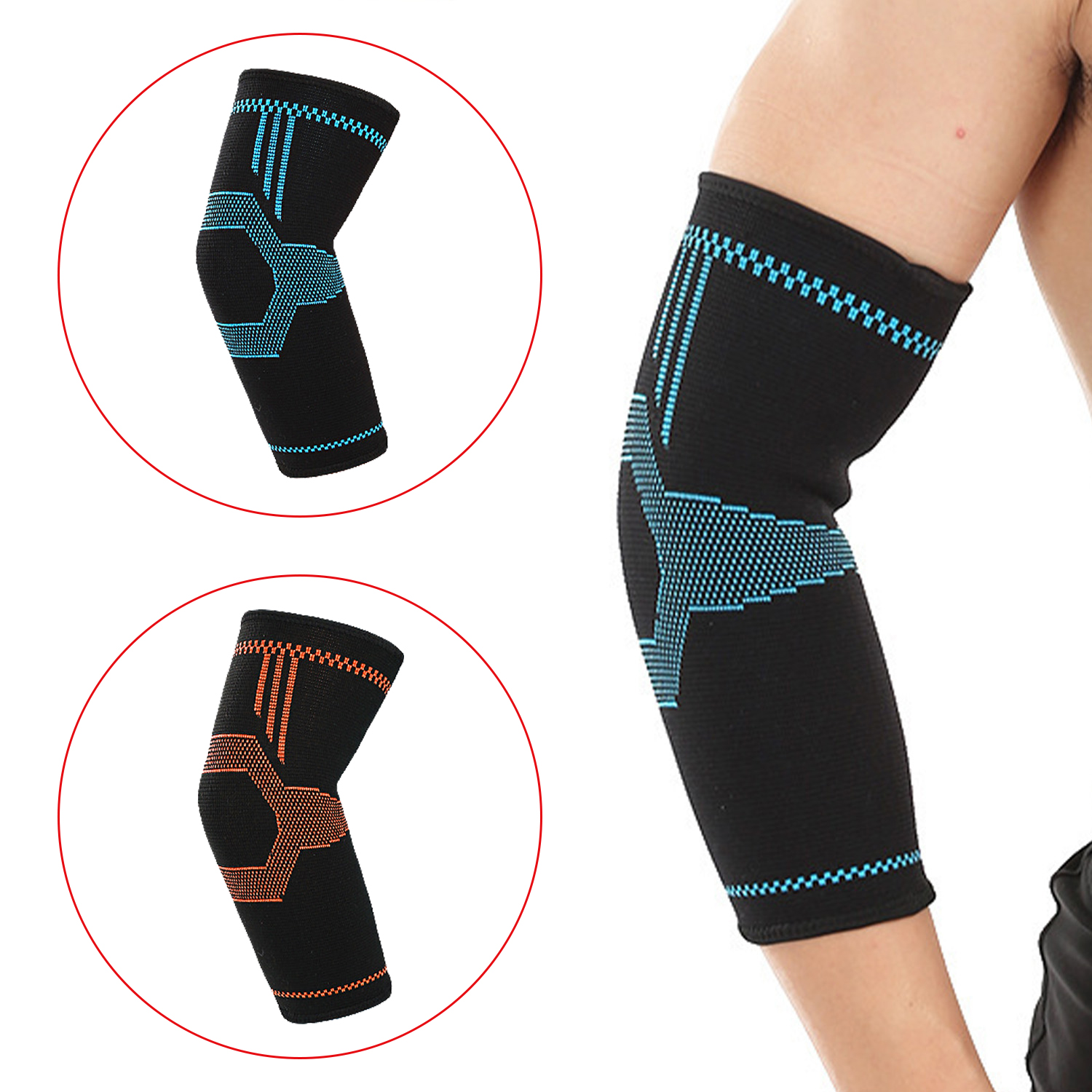 Knitted Elbow Brace Fitness Elastic Weaving Elbow Sleeve Training Elbow Support Brace