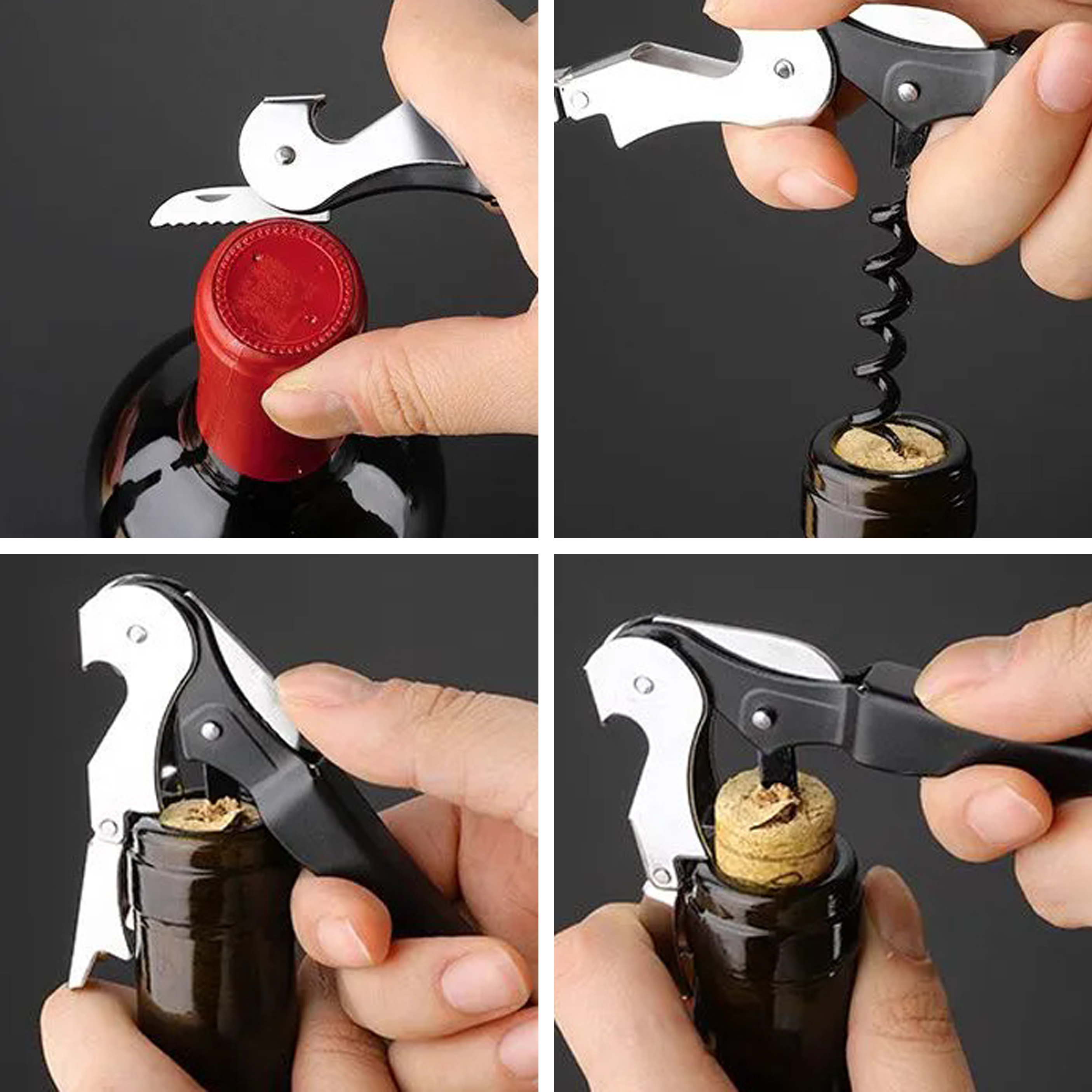 Multi-Functional Stainless Steel Wine Bottle Opener