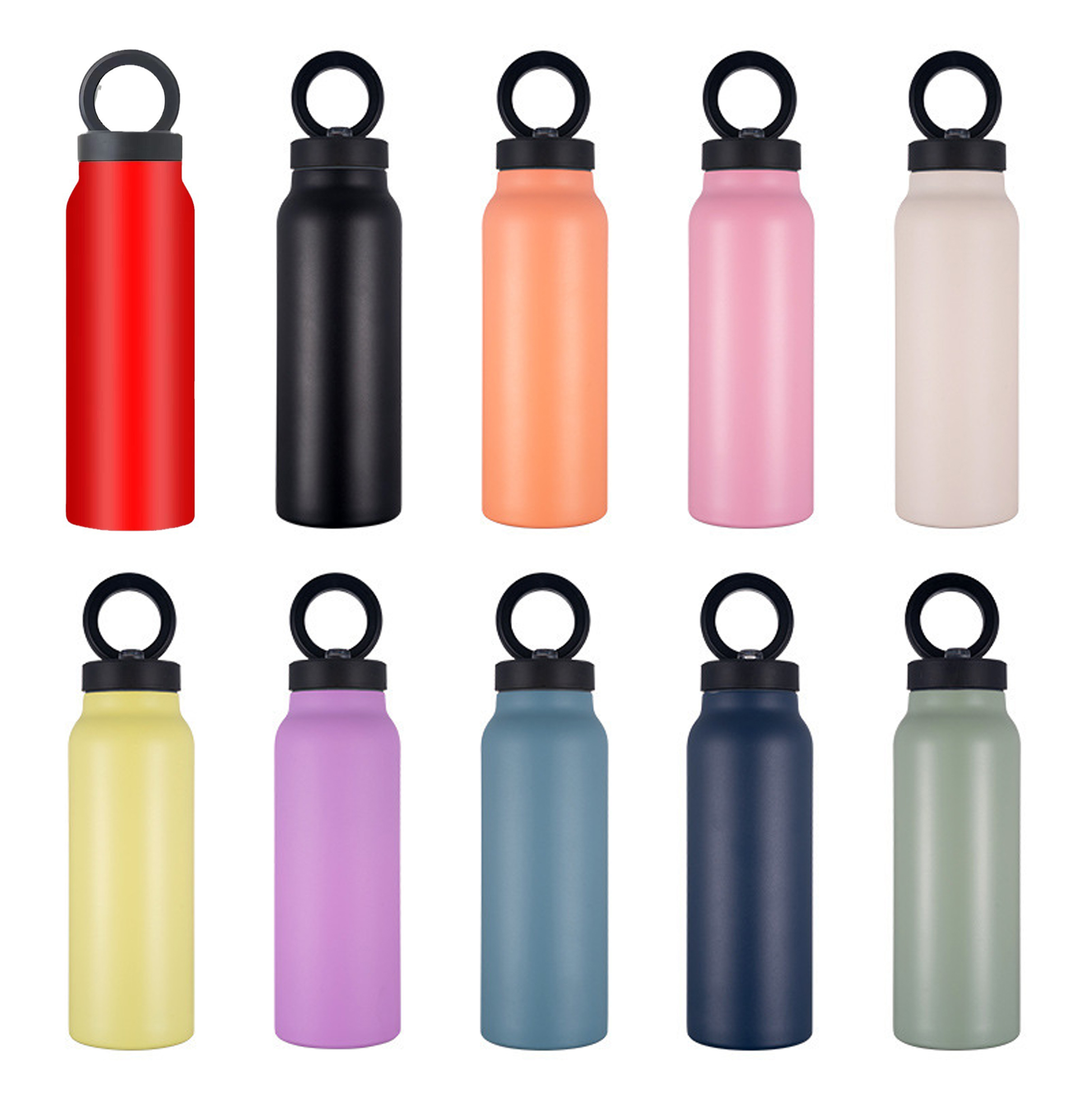 24oz Insulated Stainless Steel Water Bottle with Magnetic Phone Holder Lid