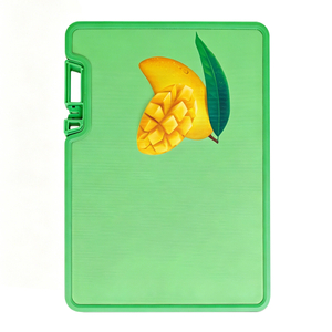 Dual-Sided Plastic Cutting Board with Built-in Knife Sharpener & Garlic Grinder