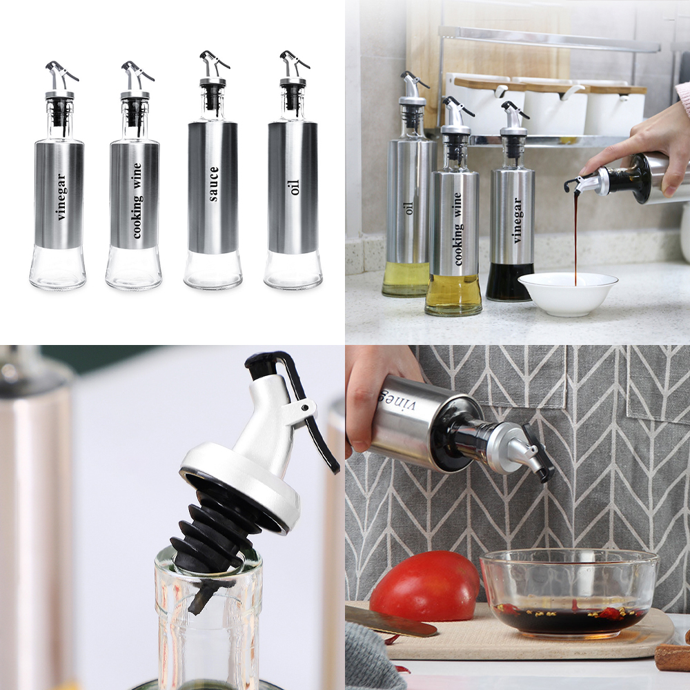 Stainless Steel Oil Dispenser Bottle for Kitchen Use