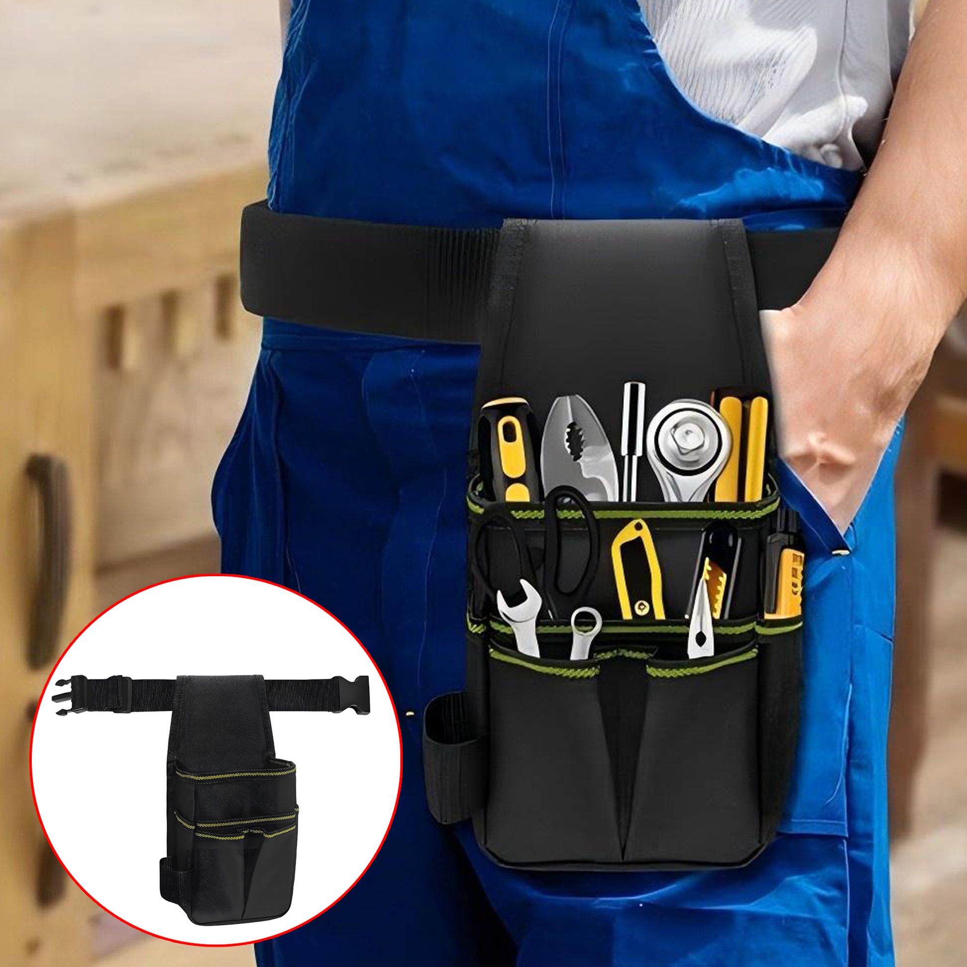 Black Waist Mounted Tool Pouch