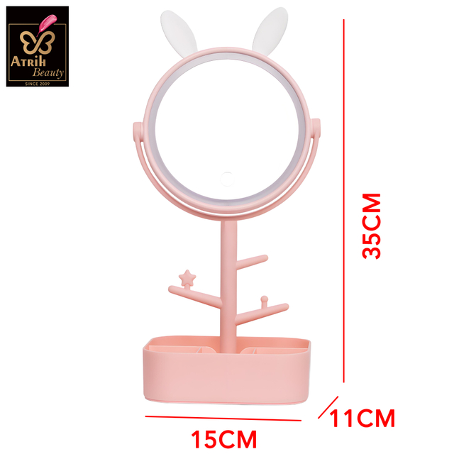LED Makeup Mirror with Storage Tray