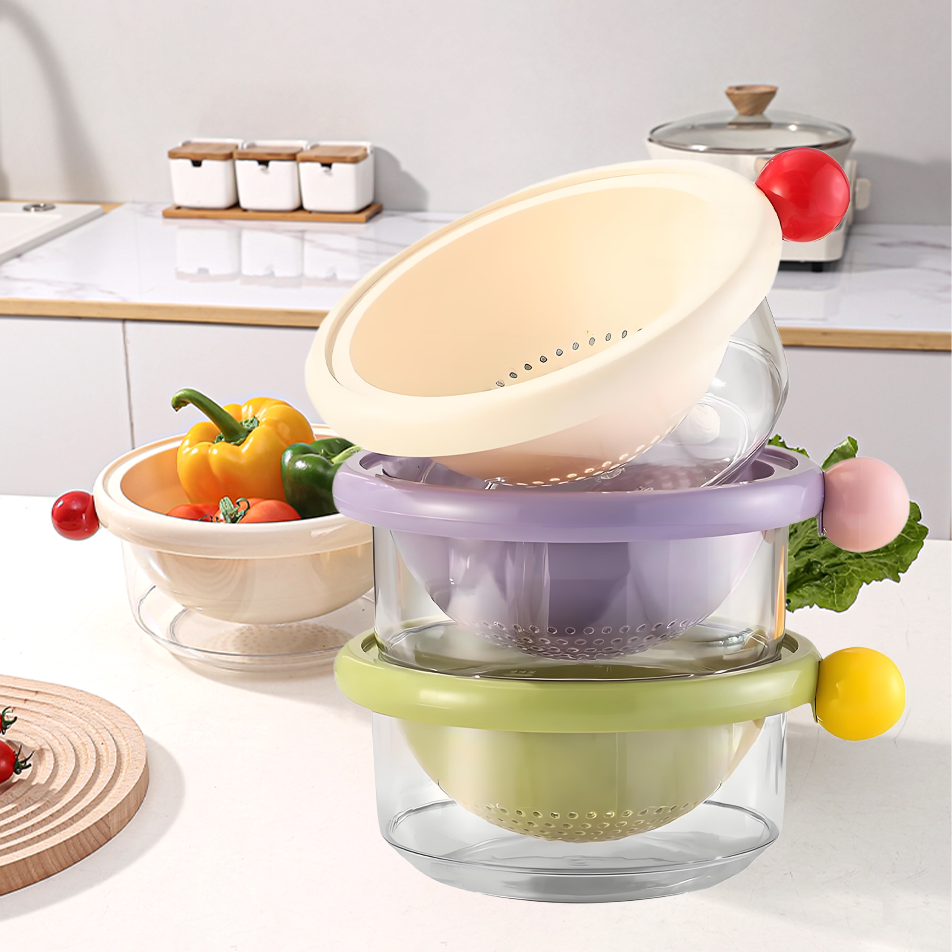 Double Layer Drain Basket for Kitchen Multifunctional And Space Saving