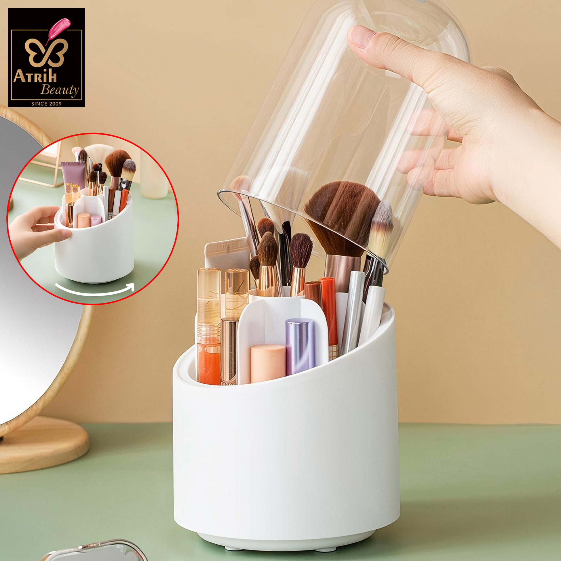 Rotating Makeup Brush Organizer