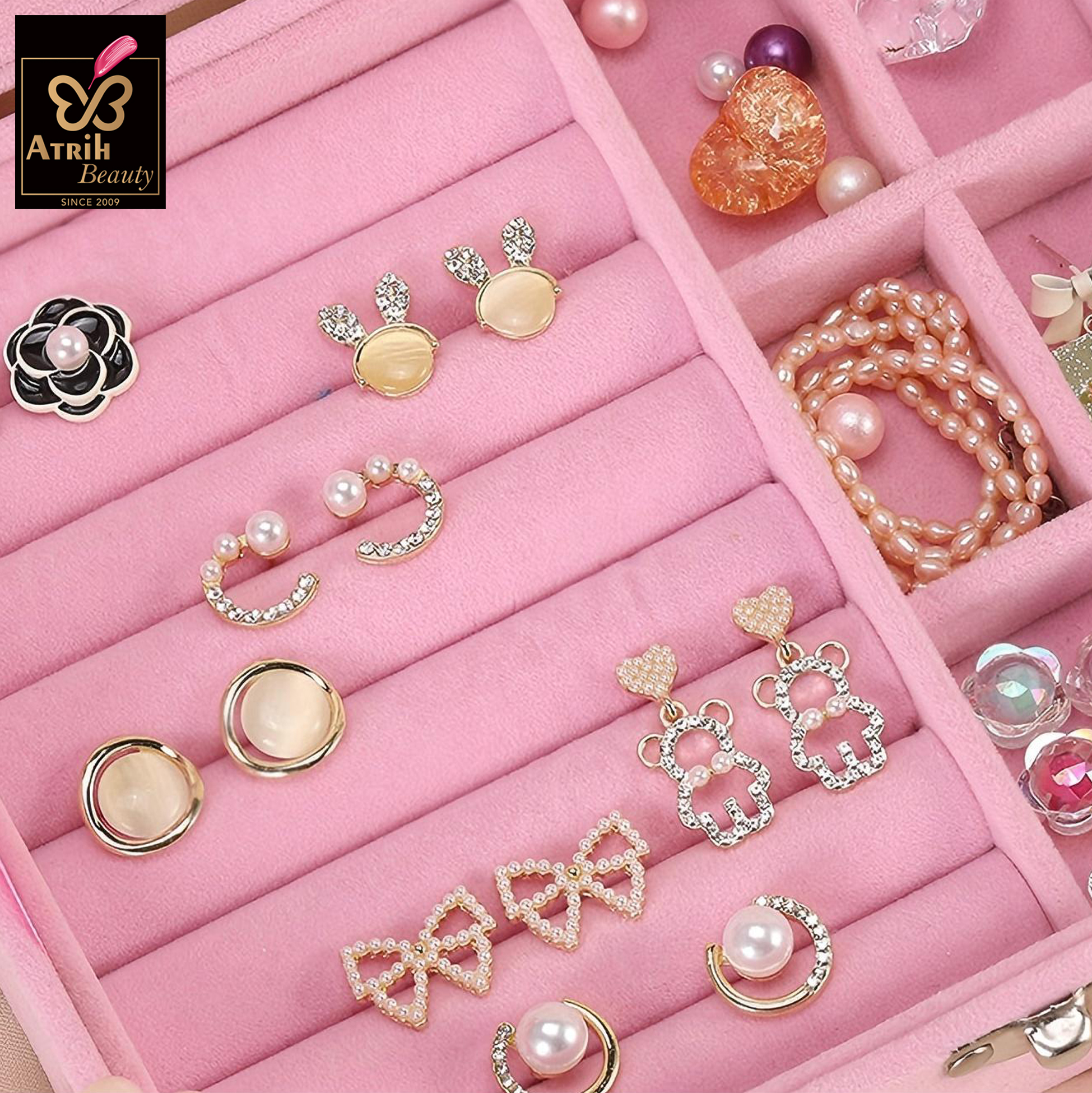 Pink Jewelry Box with Mirror
