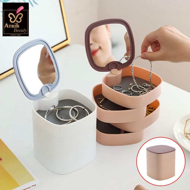 4 Tier Jewelry Storage Box with Mirror