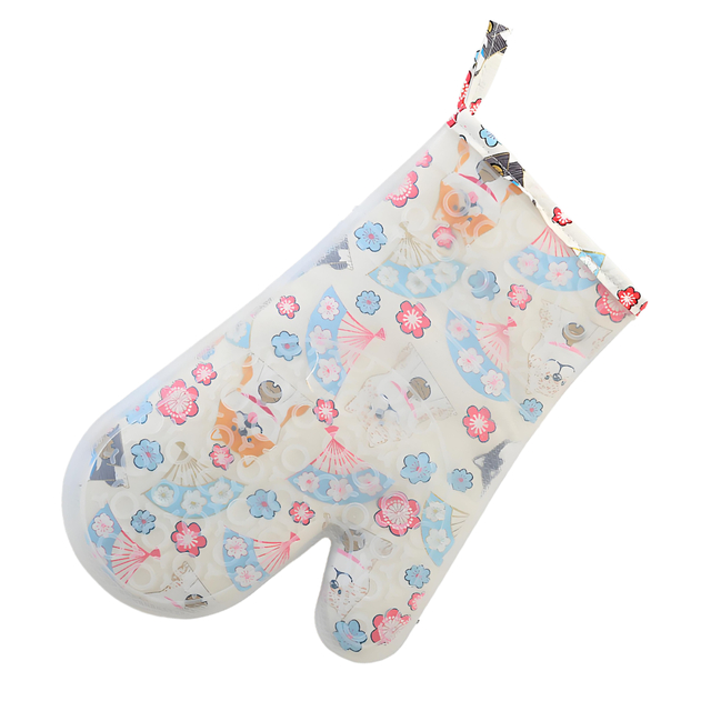 Floral Patterned Silicone Oven Mitt